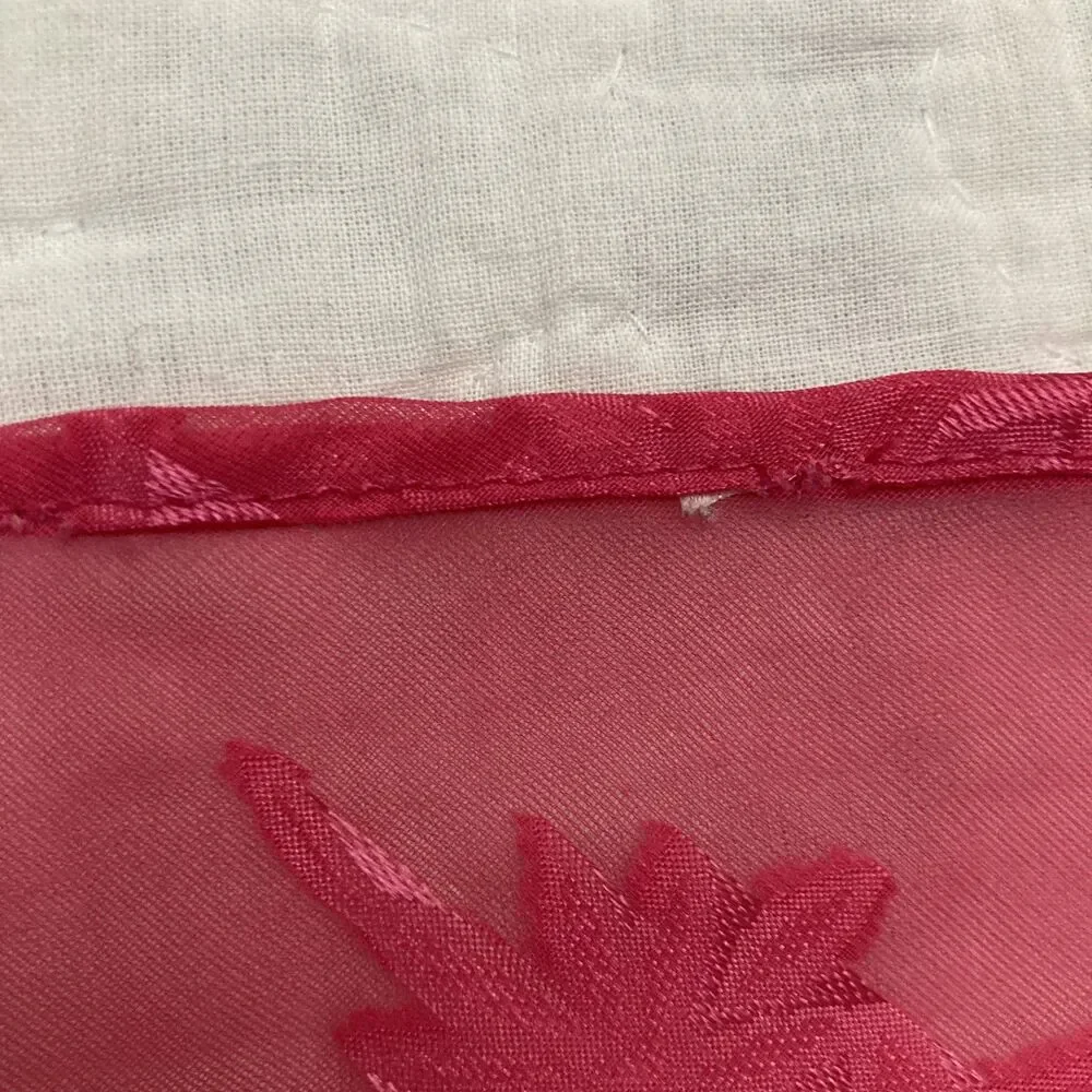 Vintage Lingerie Y2K Sheer Floral Bias Cut Slip Hot Pink Romantic Size Large - Picture 8 of 8